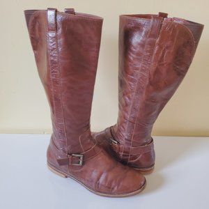 Cole Haan Air Brown Buckle Strap Tall Riding Boot